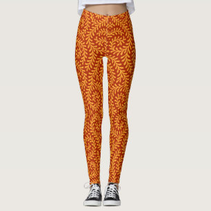 Goudgele Bladerige Wingerd Patroon Leggings