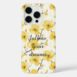 Goudgele bloemen iPhone 16 pro hoesje