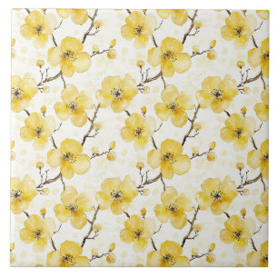 Goudgele bloemen tegeltje