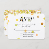 Goudgele Confetti Stippen RSVP (Voorkant / Achterkant)