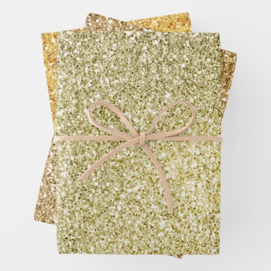 Goudgele Glitzy Glitter Sparkle Inpakpapier Vel (In situ)