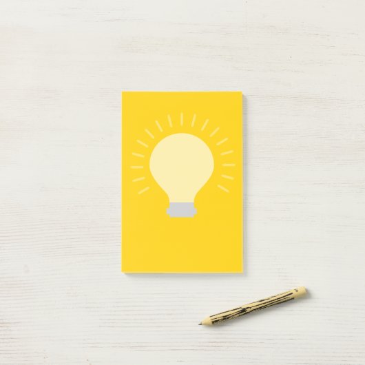 Goudgele gloeilamp post-it® notes (Op bureau)