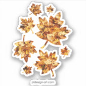 Goudgele herfst esdoornbladeren sticker (Voorkant)