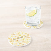 Goudgele honingraat zandsteen onderzetter (Zijkant)