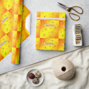 Goudgele libellen vliegen, cadeaupapier