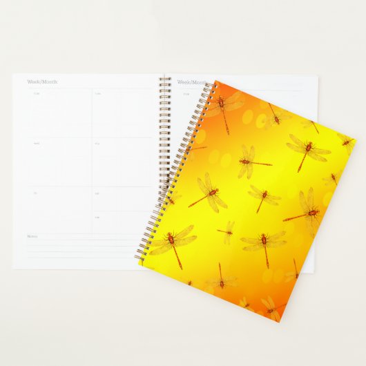 Goudgele libellen vliegen, planner (Display)