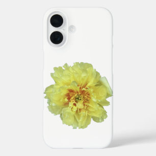 Goudgele pioen op witte iPhone / iPad hoesje