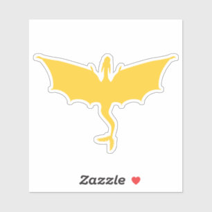 Goudgele vederstaartdraak sticker