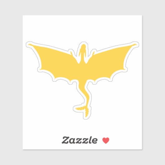 Goudgele vederstaartdraak sticker (Vel)