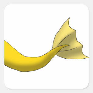 goudgele zeemeerminstaart vierkante sticker