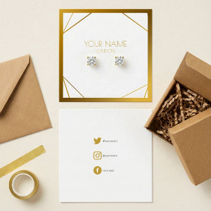 Goudgeometrische grensverkenner, sociale pictogram vierkante visitekaartjes