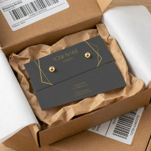 Goudgeometrische oorenkaart mini visitekaartjes