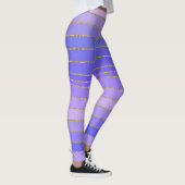 Goudgeslepen Violet Gestreepte Leggings (Rechts)