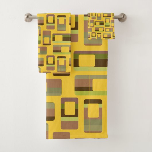 Goudgestreepte rechthoeken bad handdoek (Insitu)