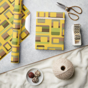 Goudgestreepte rechthoeken cadeaupapier
