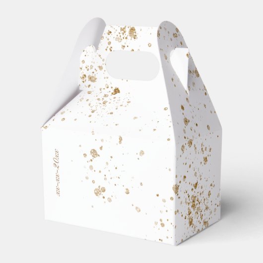 Goudglitter elegant, gunstig getextureerd box bedankdoosjes (Achterkant)