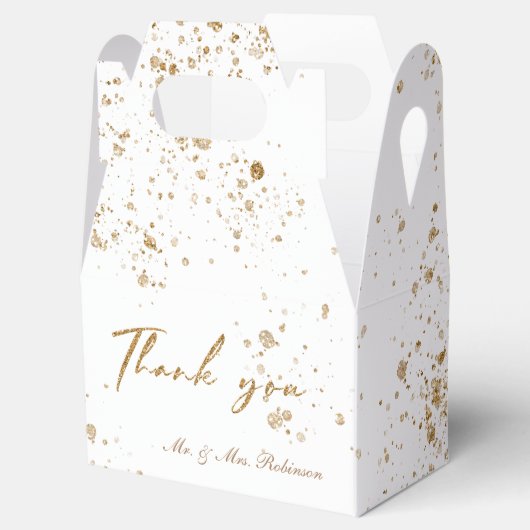 Goudglitter elegant, gunstig getextureerd box bedankdoosjes (Geopend)