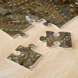 Goudglitter en parels legpuzzel