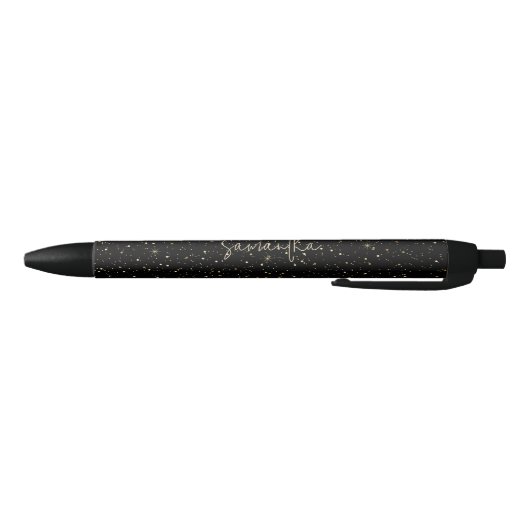 Goudglitter en sparkles zwarte inkt pen (Bodem)