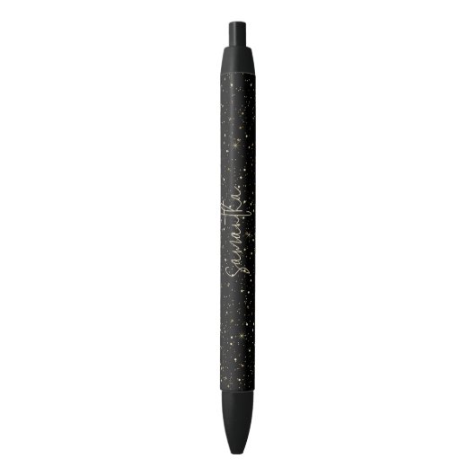 Goudglitter en sparkles zwarte inkt pen (Voorkant Verticaal)