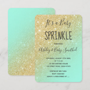 Goudglitter groene ombre baby sprinkhaan 2 kaart