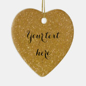 Goudglitter hartfoto Kerstboom ornament (Rechts)
