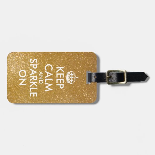 Goudglitter houdt kalm en sprankelt op bagagelabel (Voorkant horizontaal)