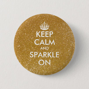 Goudglitter houdt kalm en sprankelt op knoppen ronde button 5,7 cm