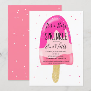 Goudglitter-ijs blush baby sproinkdouche kaart