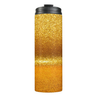 Goudglitter licht textuur. Kerstmis ab Thermosbeker