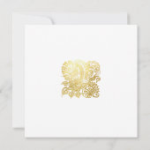 goudglitter ornament bruiloft kaart (Achterkant)