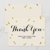 goudglitter | Vrijgezellenfeest dank u kaarten (Voorkant / Achterkant)