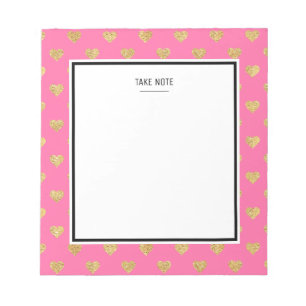 Goudglitterharten Notitieblok