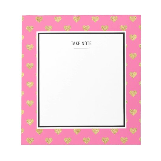 Goudglitterharten Notitieblok (Voorkant)