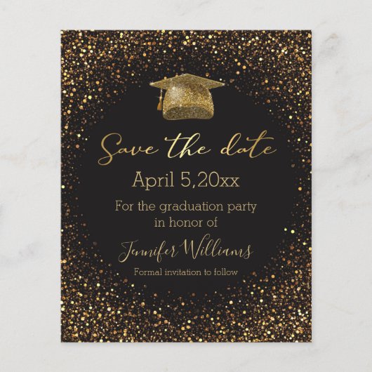 goudglitters zwart afstuderen met uitzondering van flyer (Voorkant)