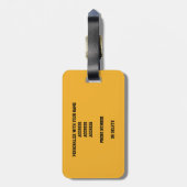 Goudgolden sinaasappel met zebra volleybal bagagelabel (Achterkant verticaal)