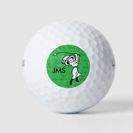 Goudgolfer voor gepersonaliseerde vrouw golf carto golfballen (Voorkant)