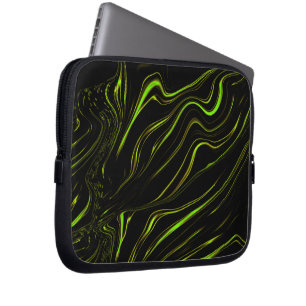 Goudgras, langwerpige golvende sporen van zwart fo laptop sleeve