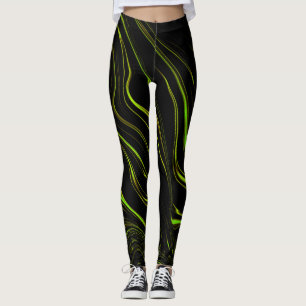 Goudgras, langwerpige golvende sporen van zwart fo leggings