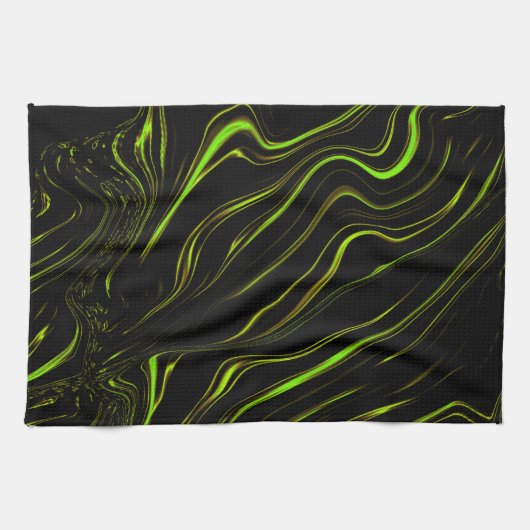 Goudgras, langwerpige golvende sporen van zwart fo theedoek (Horizontaal)