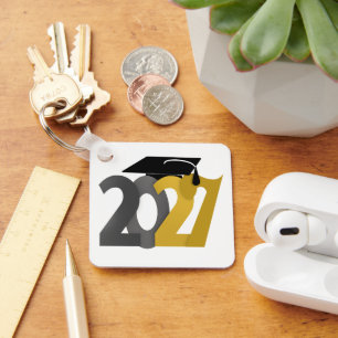 Goudgrijze Afstudeerfoto Klas van 2027 Sleutelhanger