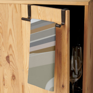 Goudgrijze marmeren stenen strepenpatroon theedoek