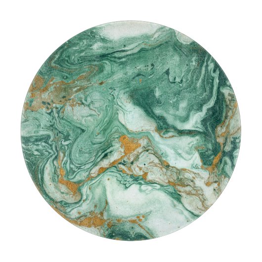 Goudgroen acryl: marmeren textuur kunst. snijplank (Voorkant)