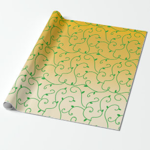 Goudgroen bladpatroon van wijnranken cadeaupapier