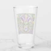 Goudgroen Paarse Mardi Gras Jester Mask Glas (Achterkant)