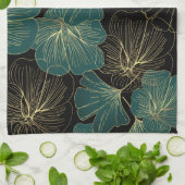 Goudgroene bladeren theedoek (Gevouwen)