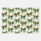Goudgroene  Bows Christmas Inpakpapier Vel (Voorkant 3)