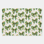 Goudgroene  Bows Christmas Inpakpapier Vel (Voorkant 2)