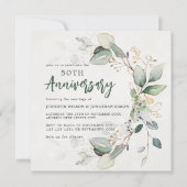 Goudgroene Eucalyptus 50ste bruiloft Jubileum Save The Date (Voorkant)