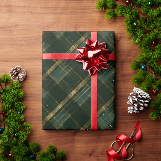 Goudgroene kerstplakken cadeaupapier (Feestdagen Geschenken)